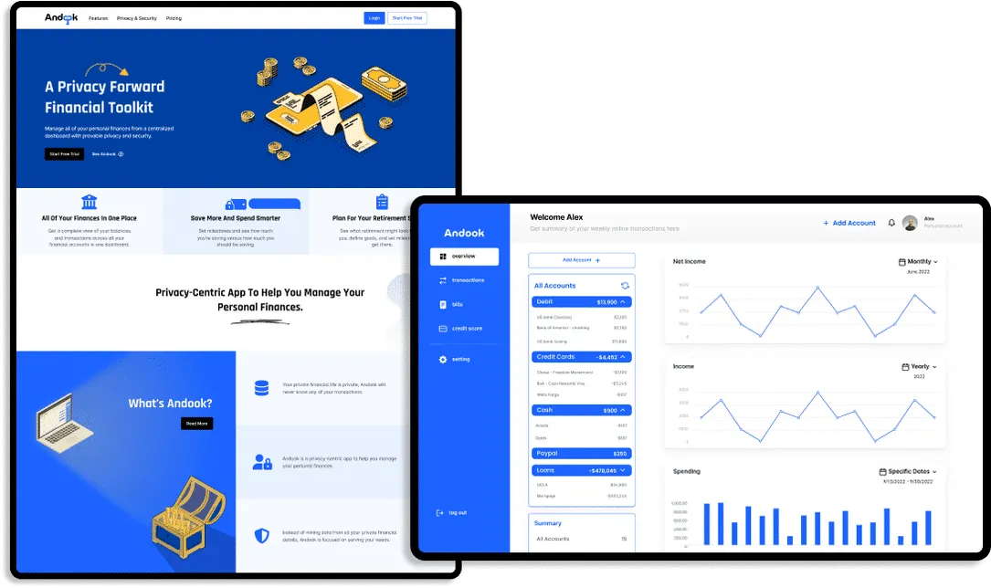 Andook Financial Toolkit Website Design